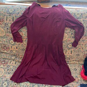 Banana Republic Y2K Maroon Pink 3/4 Sleeve Dress